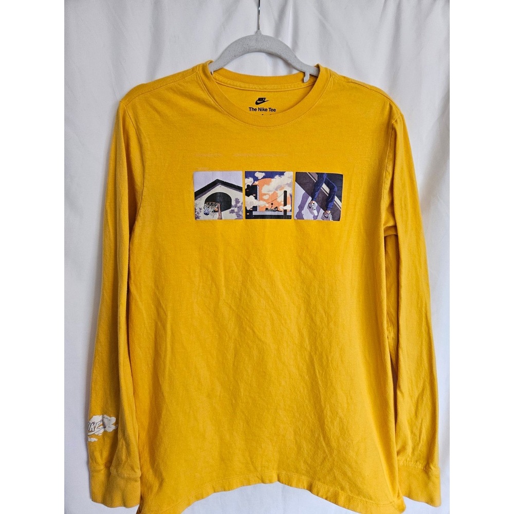 Nike The Nike Tee Mens M Yellow Long Sleeve Basketball Graphic T Shirt